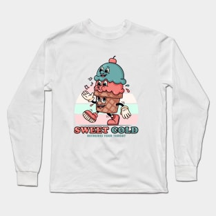 Cold sweet, happy walking mascot ice cream Long Sleeve T-Shirt